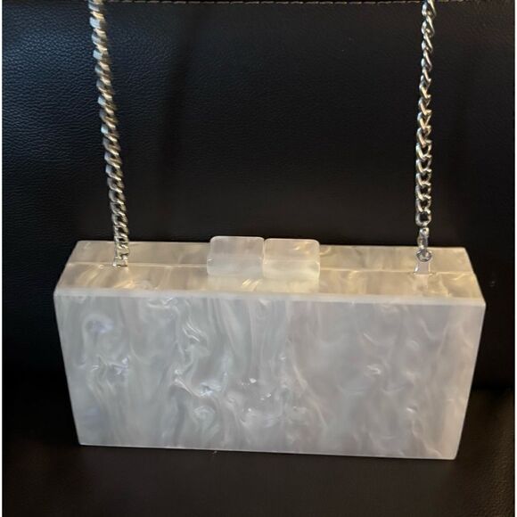 Rae of Light Mother Of Pearl Acrylic Wedding Custom Made BOWMAN Purse - Picture 3 of 13